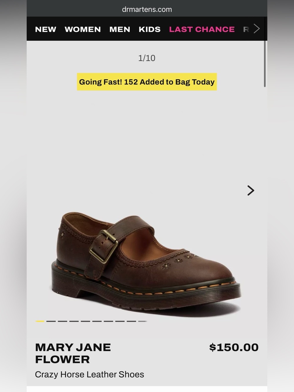 Dr. Martens Kids Brown Mary Jane with Buckle
